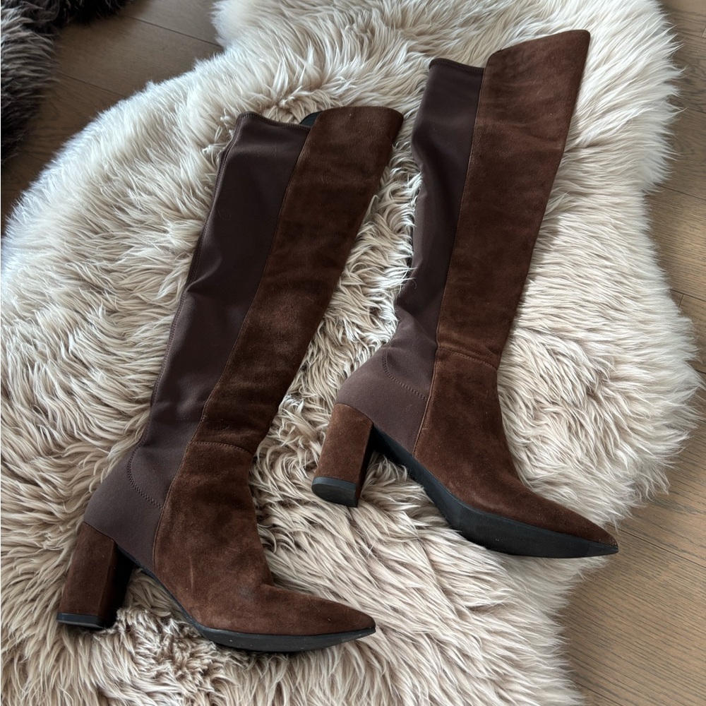 Stuart Weitzman Chocolate Heeled Boots